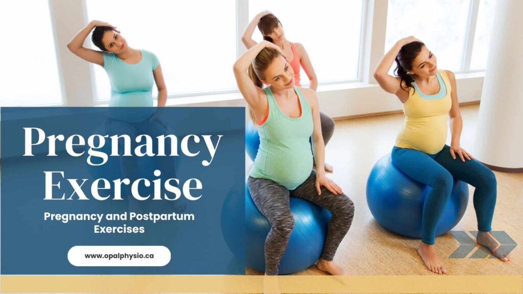 Pregnancy and postpartum exercises taught by the physiotherapist